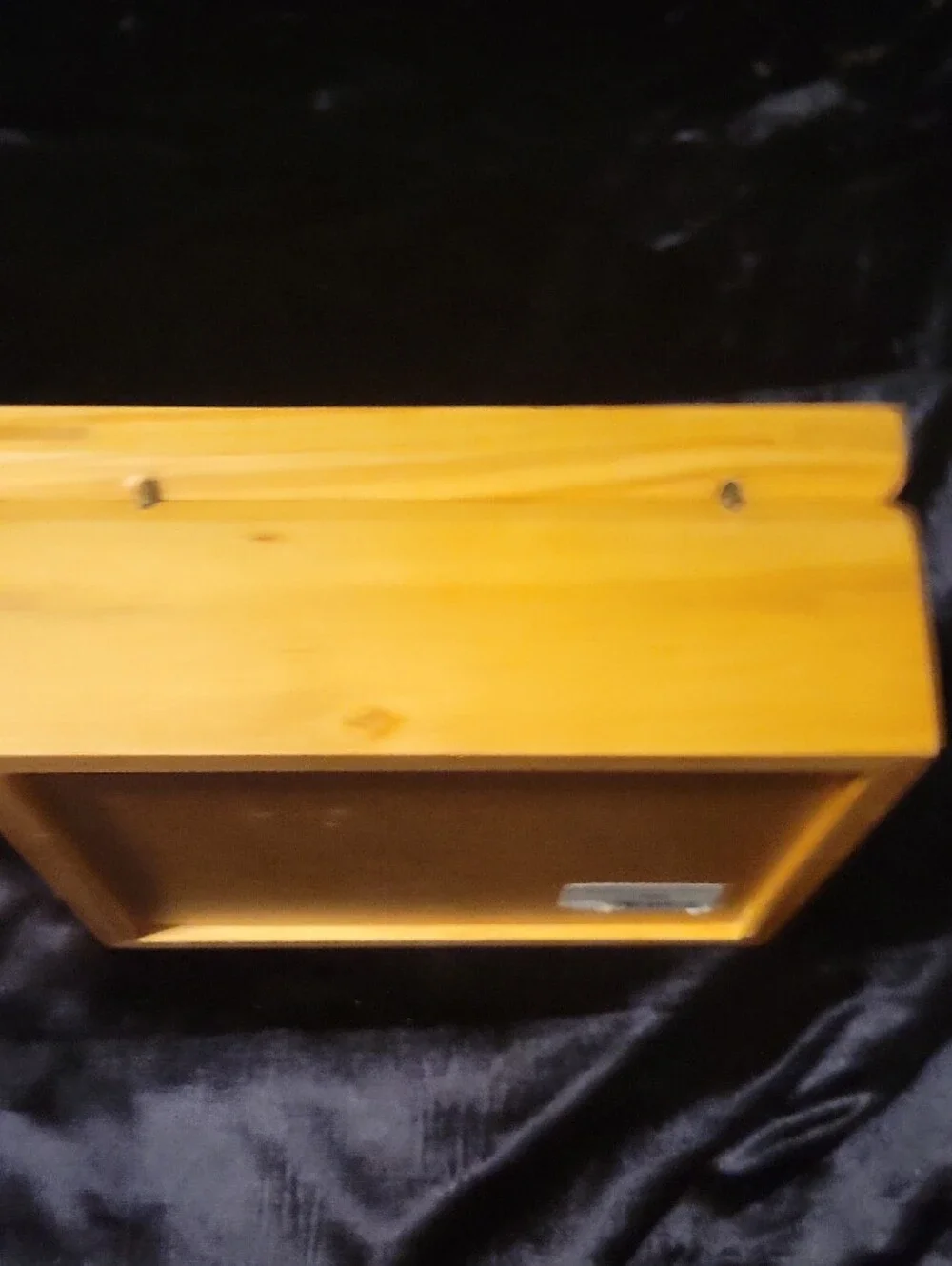 Natural Wood Jewelry Box with Glass Interior Lid for a Photo Insert